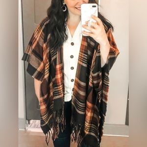 Universal Thread Plaid Poncho Wrap